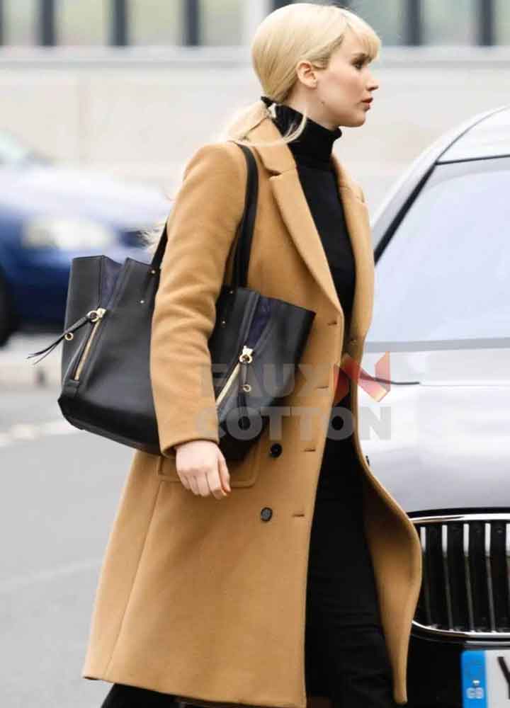 Red Sparrow Jennifer Lawrence Brown Coat